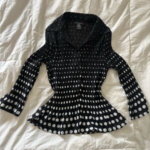 Black and White Polka Dot Top